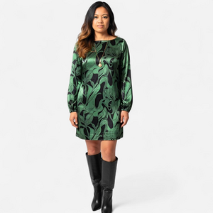Jungle green resort swing long sleeve dress BCBGMaxAzria green medium dress